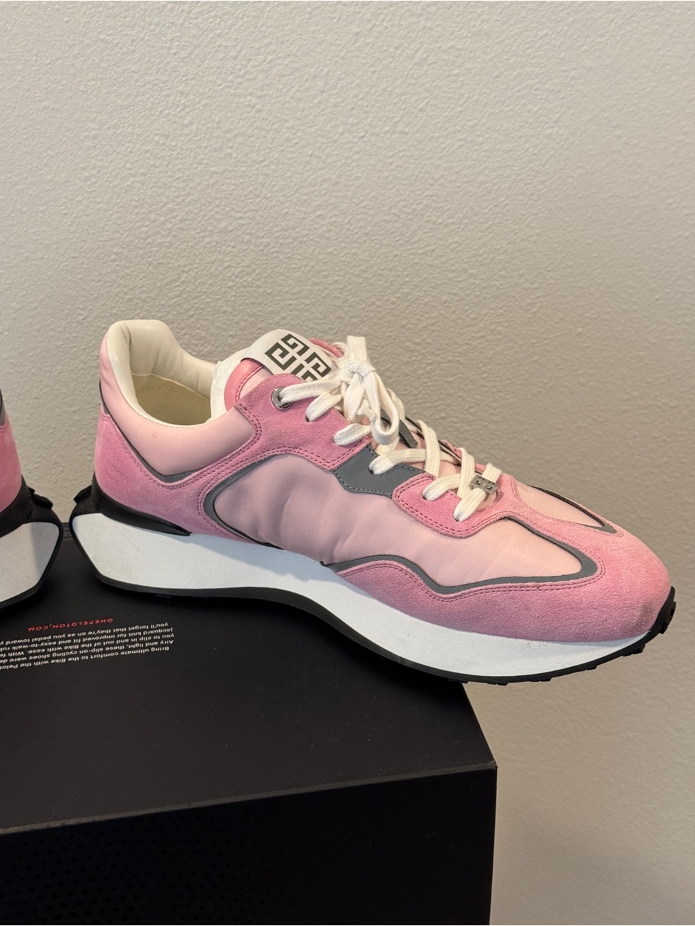 Givenchy Pink Suede & Gray Leather Runner Sneakers - Picture 8 of 15